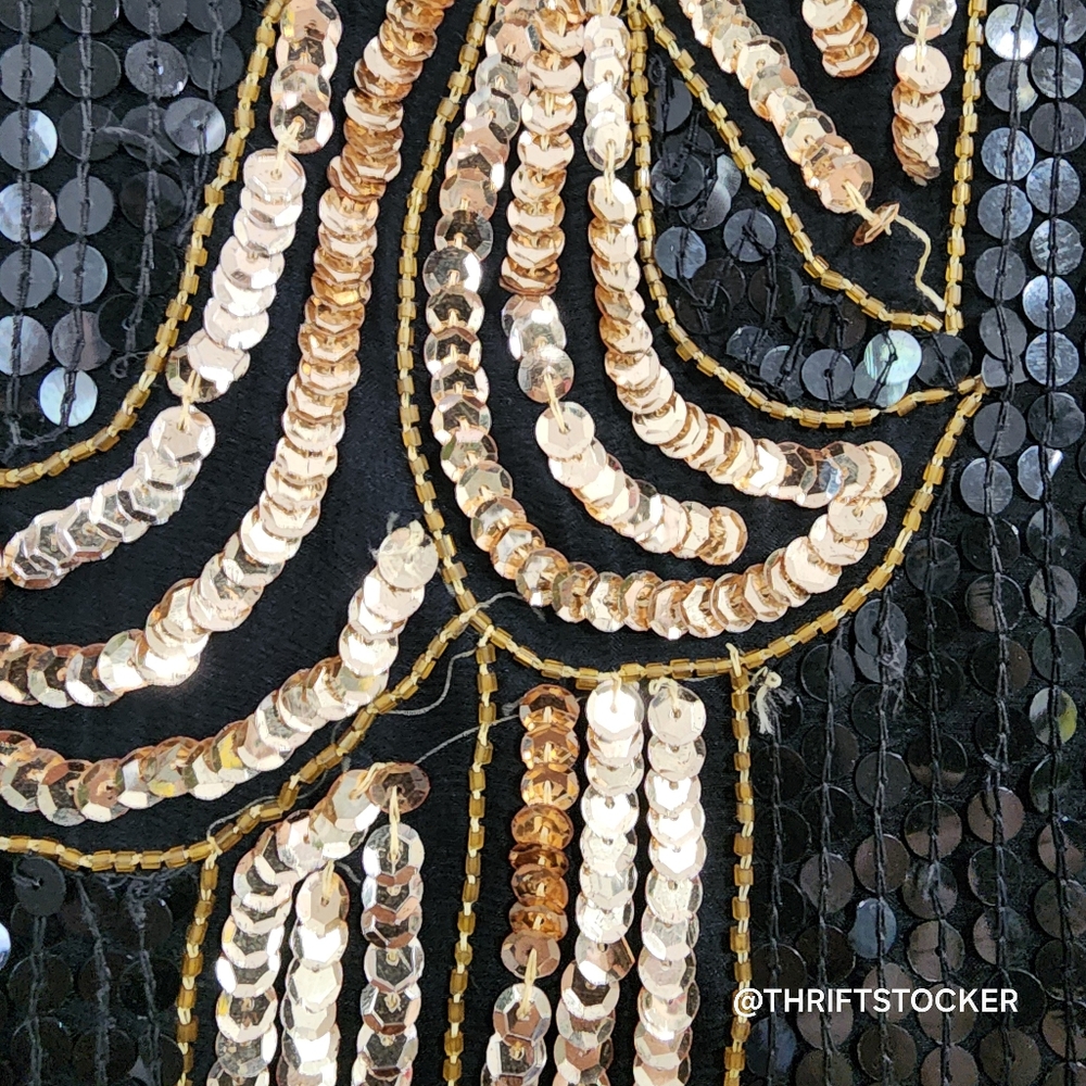 Vintage Black and Gold Sequin Top - Picture 8 of 9